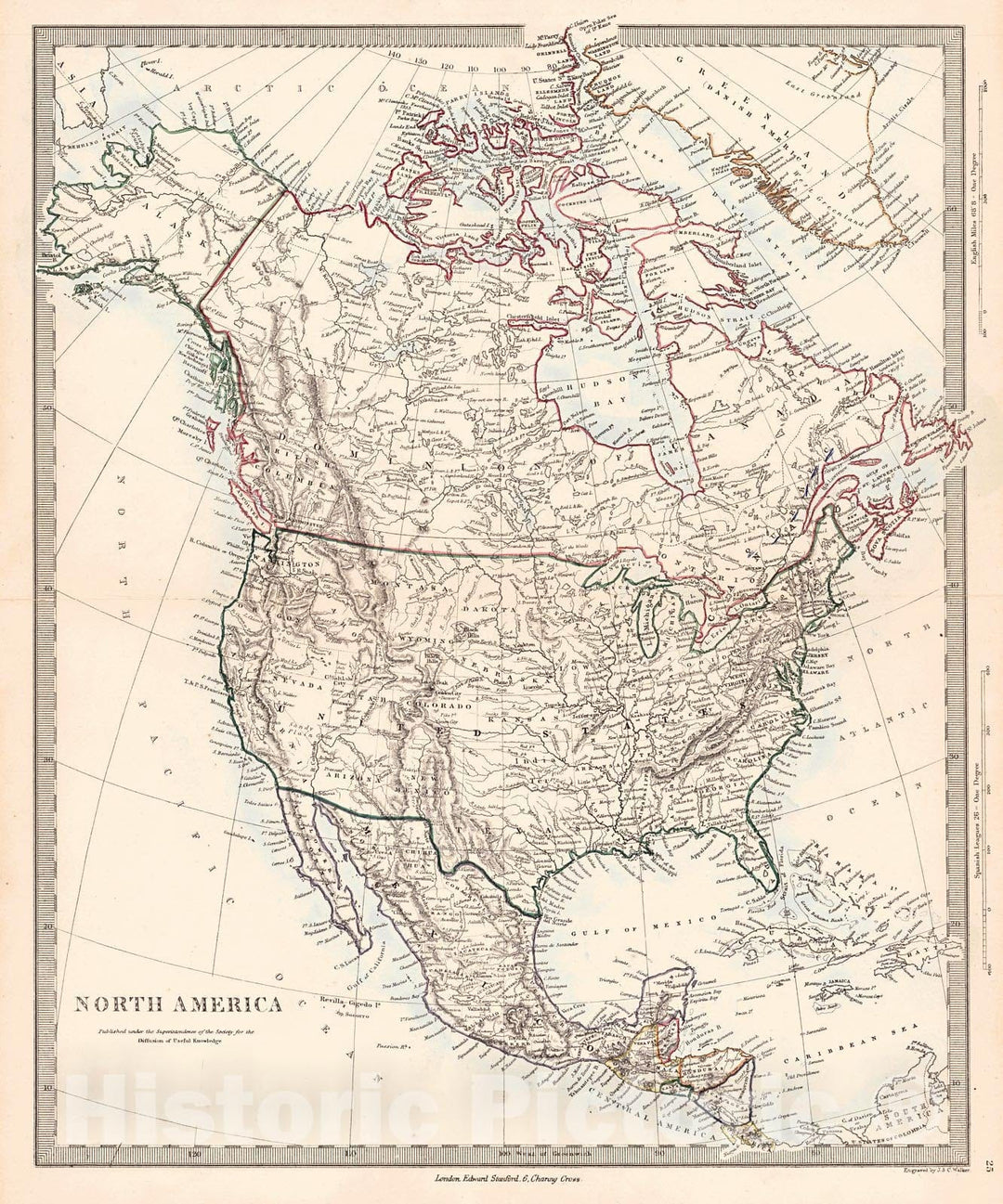 Historic Map : 1872 North America : Vintage Wall Art