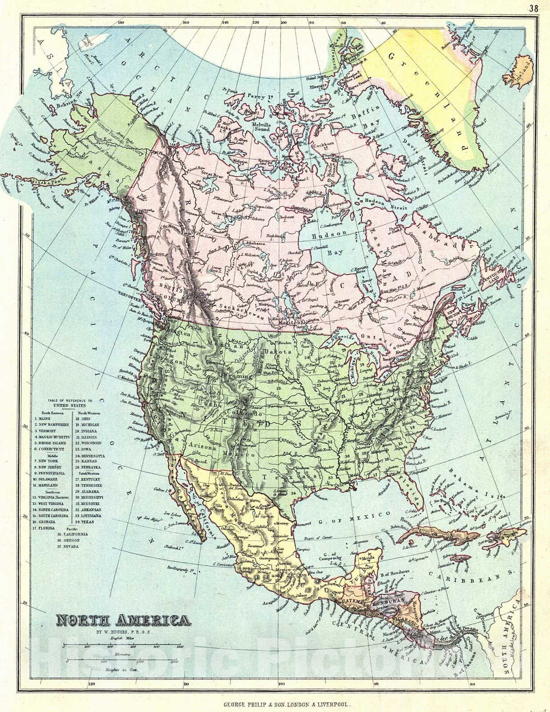 Historic Map : 1880 North America : Vintage Wall Art