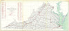 Historic Map : 1925 State of Virginia [overprinted with Stations and Transmission Lines Used in Public Service in 1925 and Gaging Stations] : Vintage Wall Art