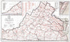 Historic Map : 1969 State Postal Map, Virginia : Vintage Wall Art
