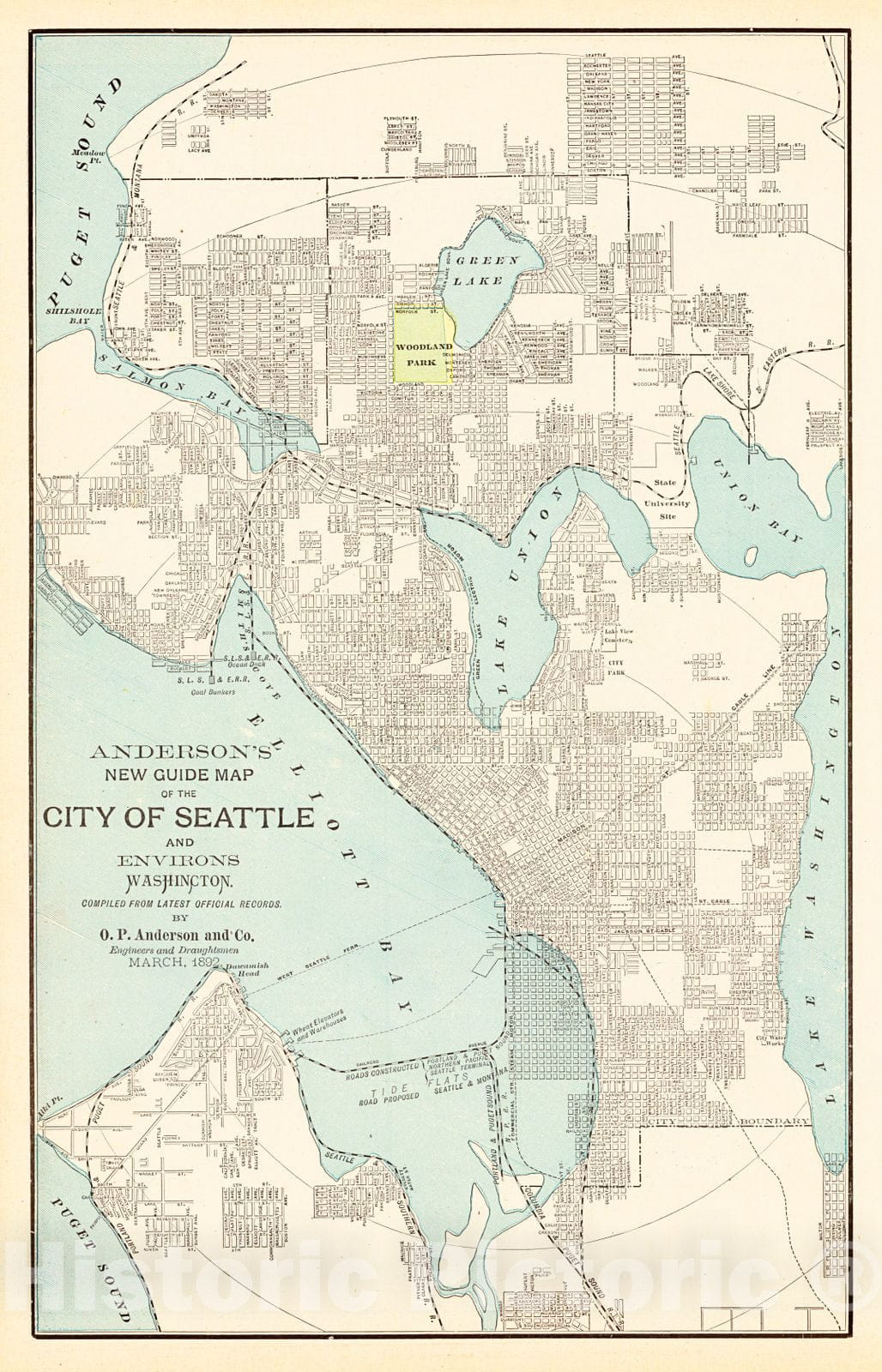 Historic Map : 1895 Seattle : Vintage Wall Art