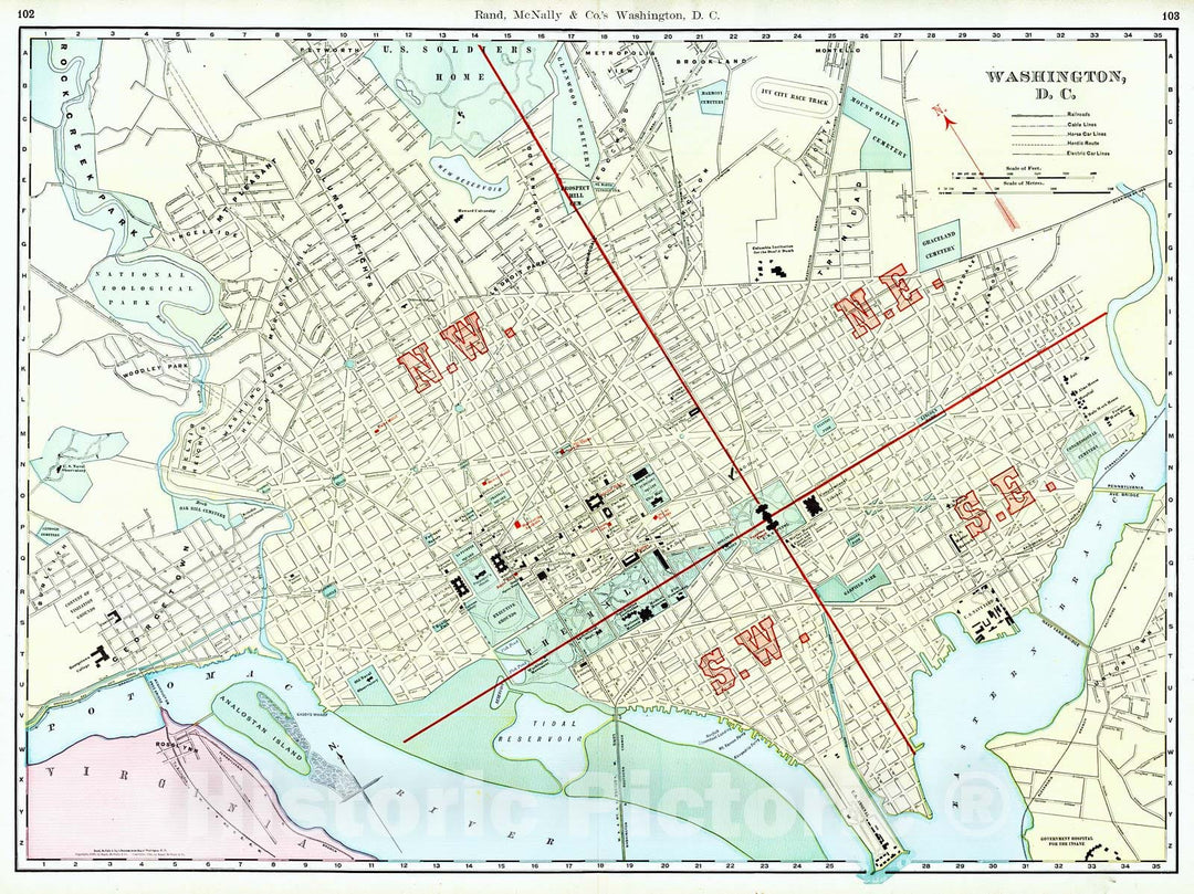 Historic Map : 1900 Washington D.C. : Vintage Wall Art