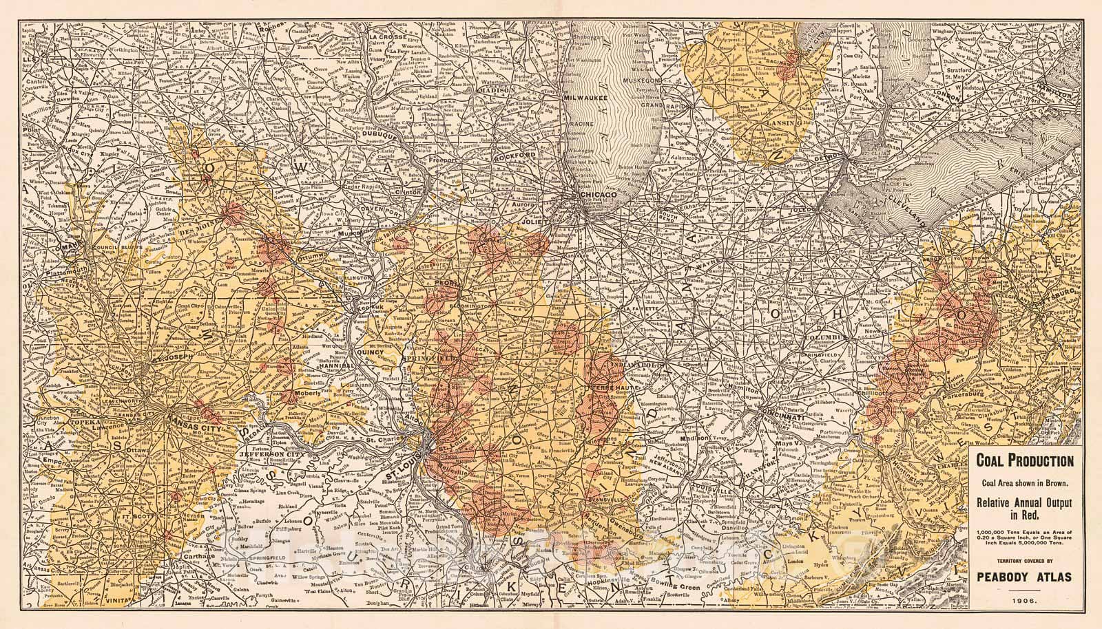 Historic Map : 1906 Denver to Pacific Coast : Vintage Wall Art