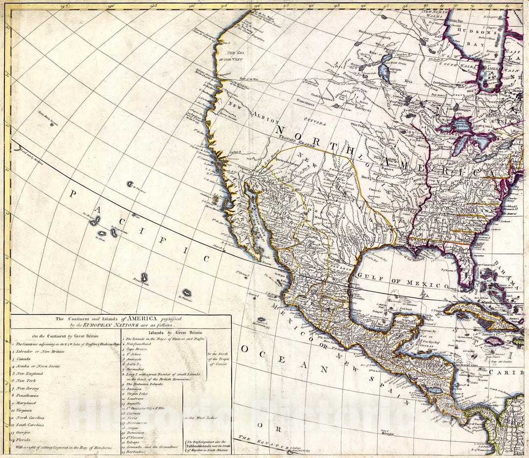 Historic Map : 1772 A Map of the Whole Continent of America : Vintage Wall Art