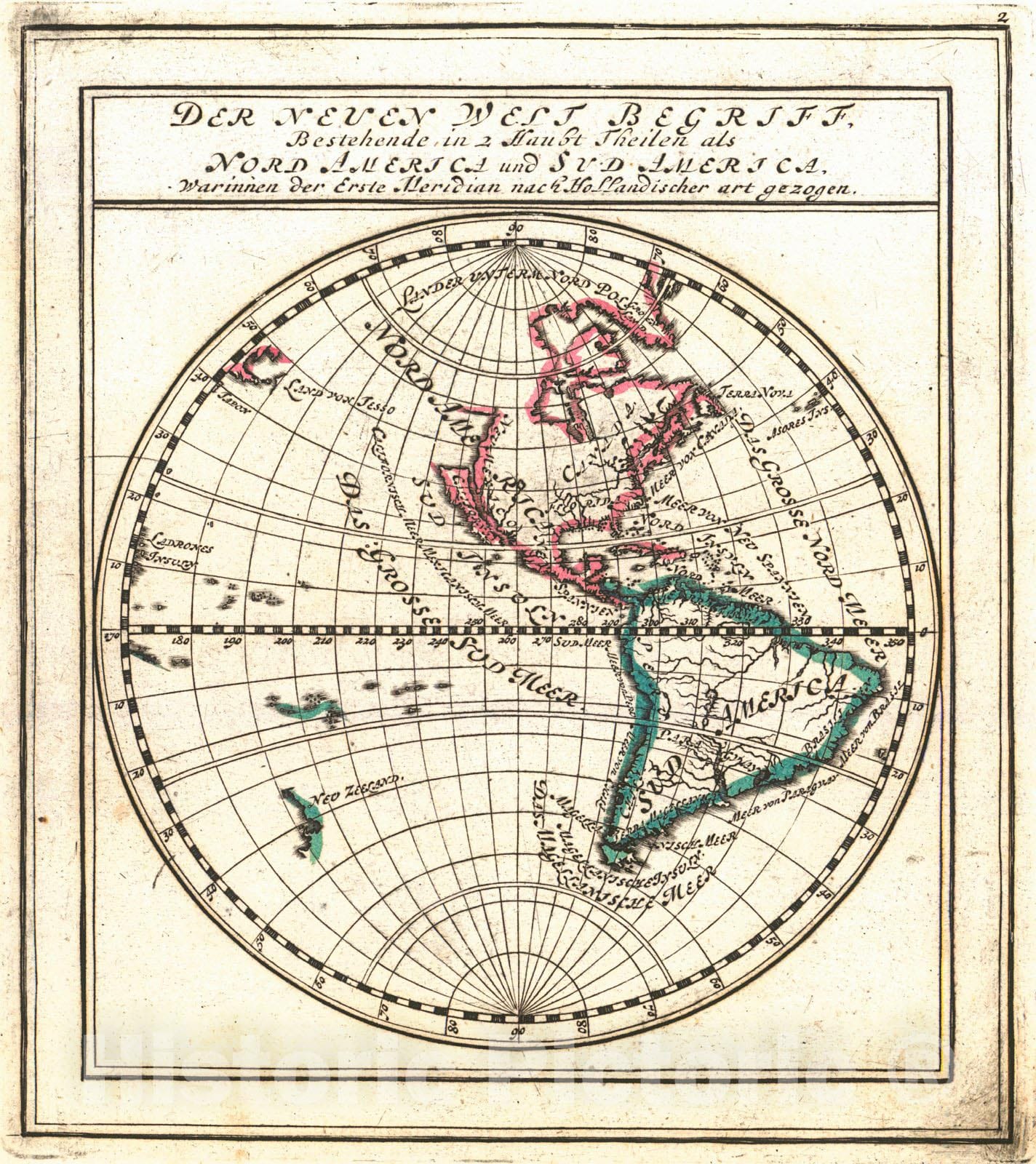 Historic Map : 1704 Nord America und Sud America [and] Africa, Europa, Asia : Vintage Wall Art