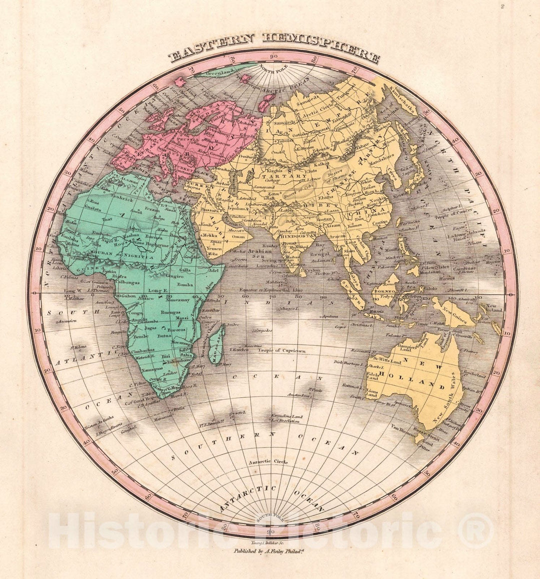 Historic Map : 1829 Eastern Hemisphere : Vintage Wall Art