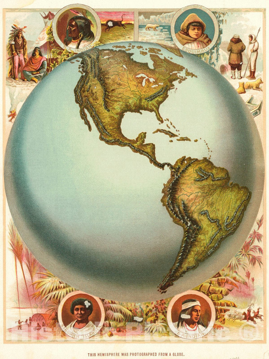 Historic Map : 1885 [Western Hemisphere] - [Eastern Hemisphere] : Vintage Wall Art