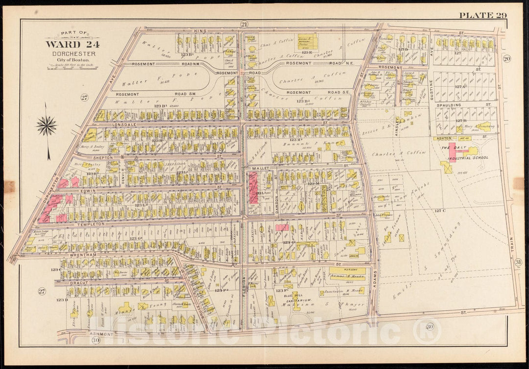 Historical Map, 1904 Atlas of the city of Boston, Dorchester, Mass. : plate 29, Vintage Wall Art