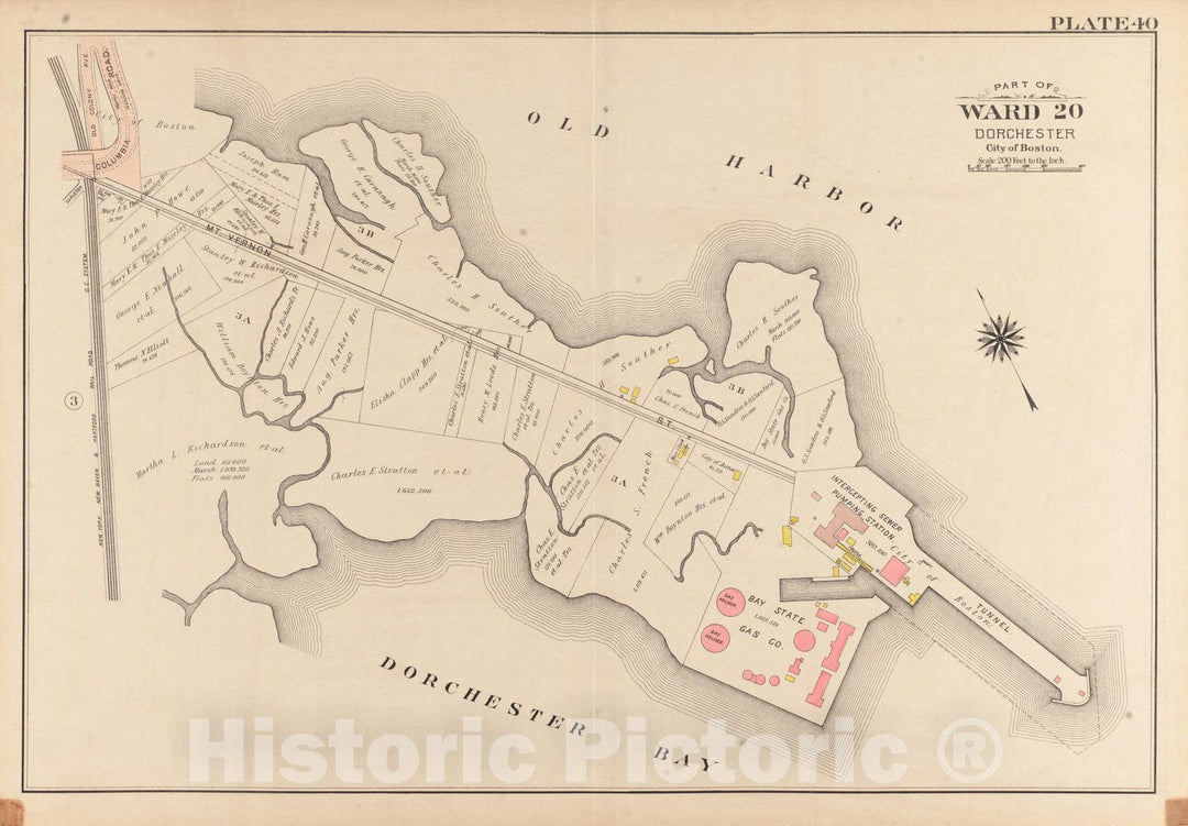 Historical Map, 1904 Atlas of The City of Boston, Dorchester, Mass. : Plate 40, Vintage Wall Art