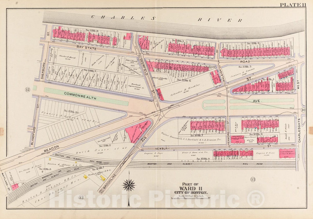 Historical Map, 1906 Atlas of the city of Boston, Roxbury : plate 11, Vintage Wall Art