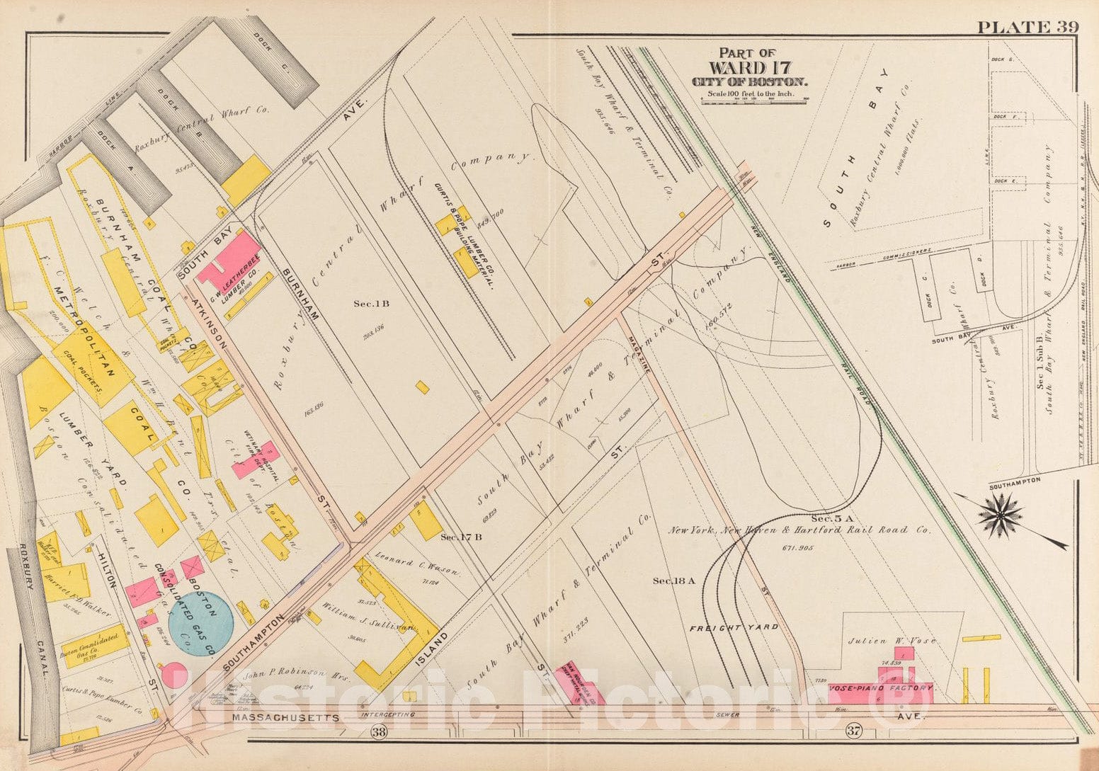 Historical Map, 1906 Atlas of The City of Boston, Roxbury : Plate 39, Vintage Wall Art