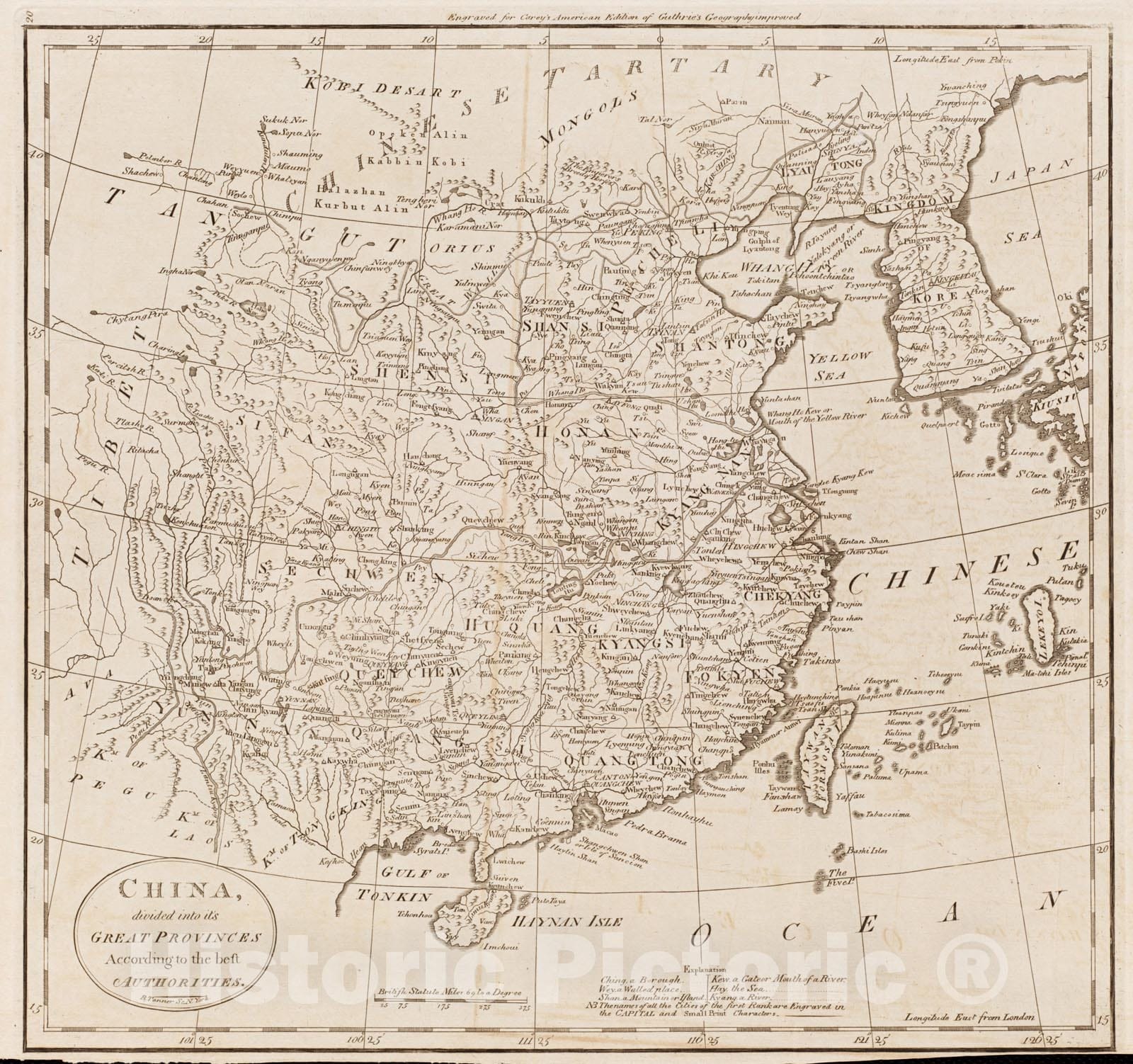 Historical Map, 1800 China, Divided into It's Great Provinces According to The Best Authorities, Vintage Wall Art