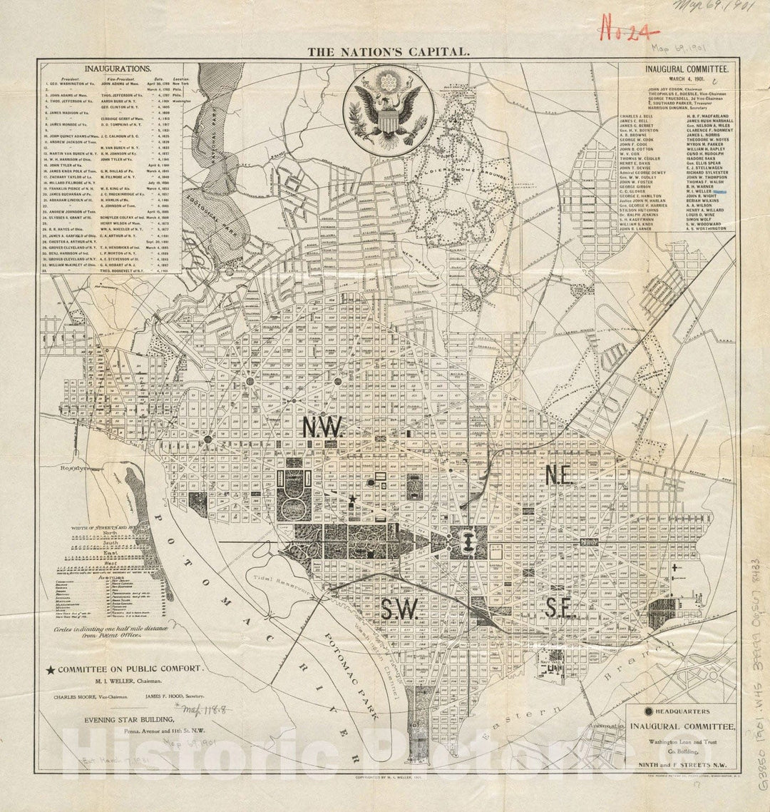 Historical Map, ca. 1901 The nation's Capital : [Washington D.C.], Vintage Wall Art