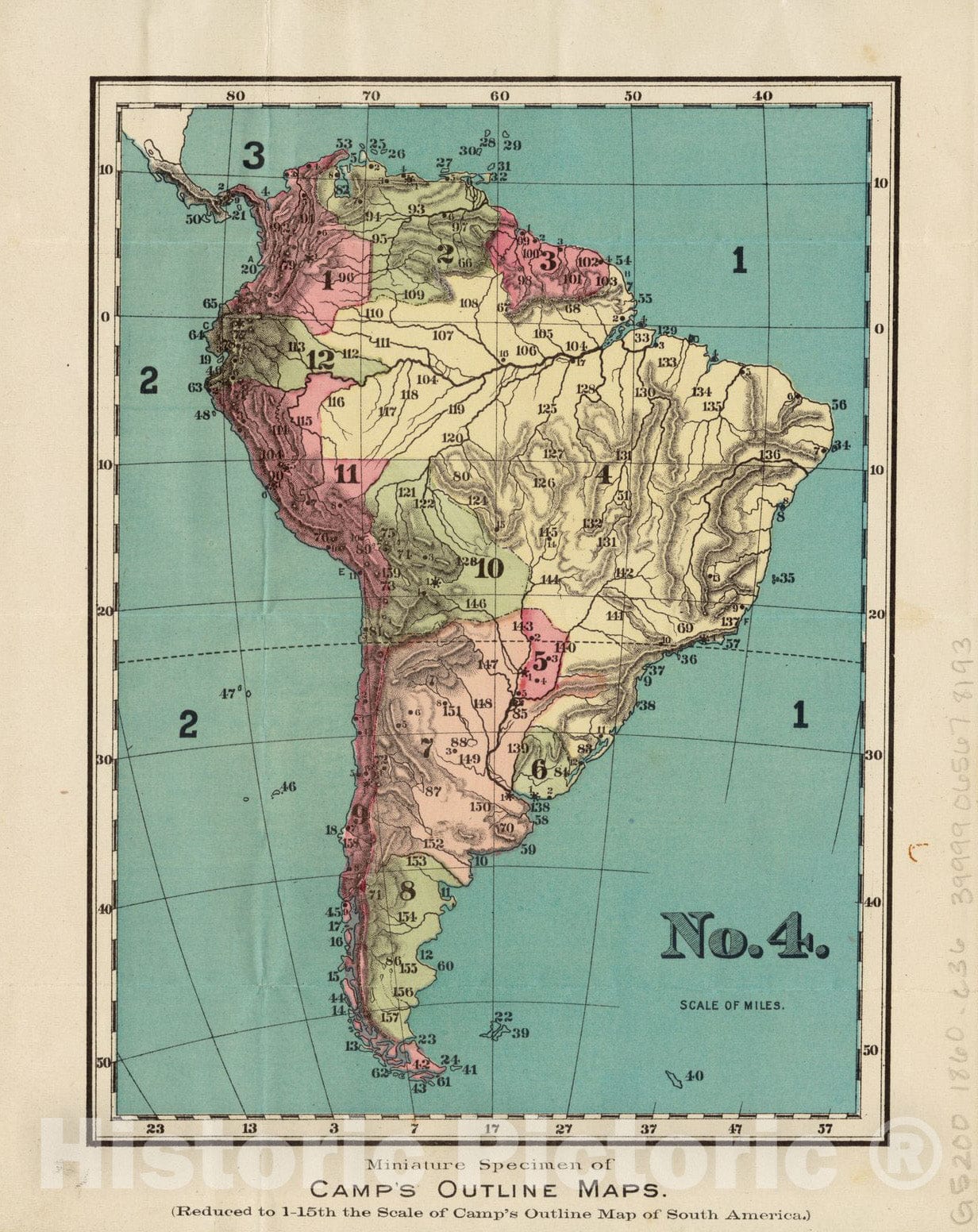 Historical Map, 1860-1869 No. 4 : [South America], Vintage Wall Art