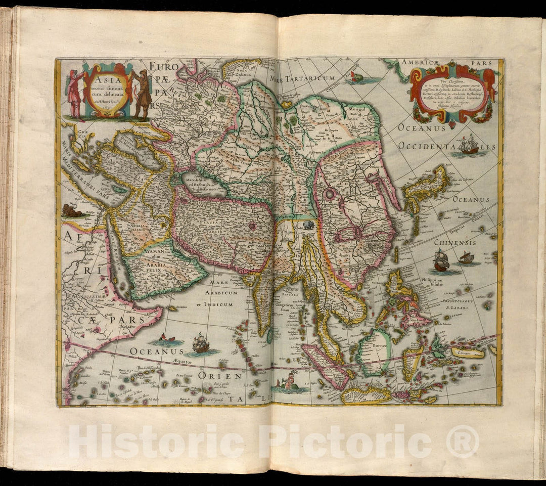 Historical Map, 1638 Asia recens summa cura delineata, Vintage Wall Art