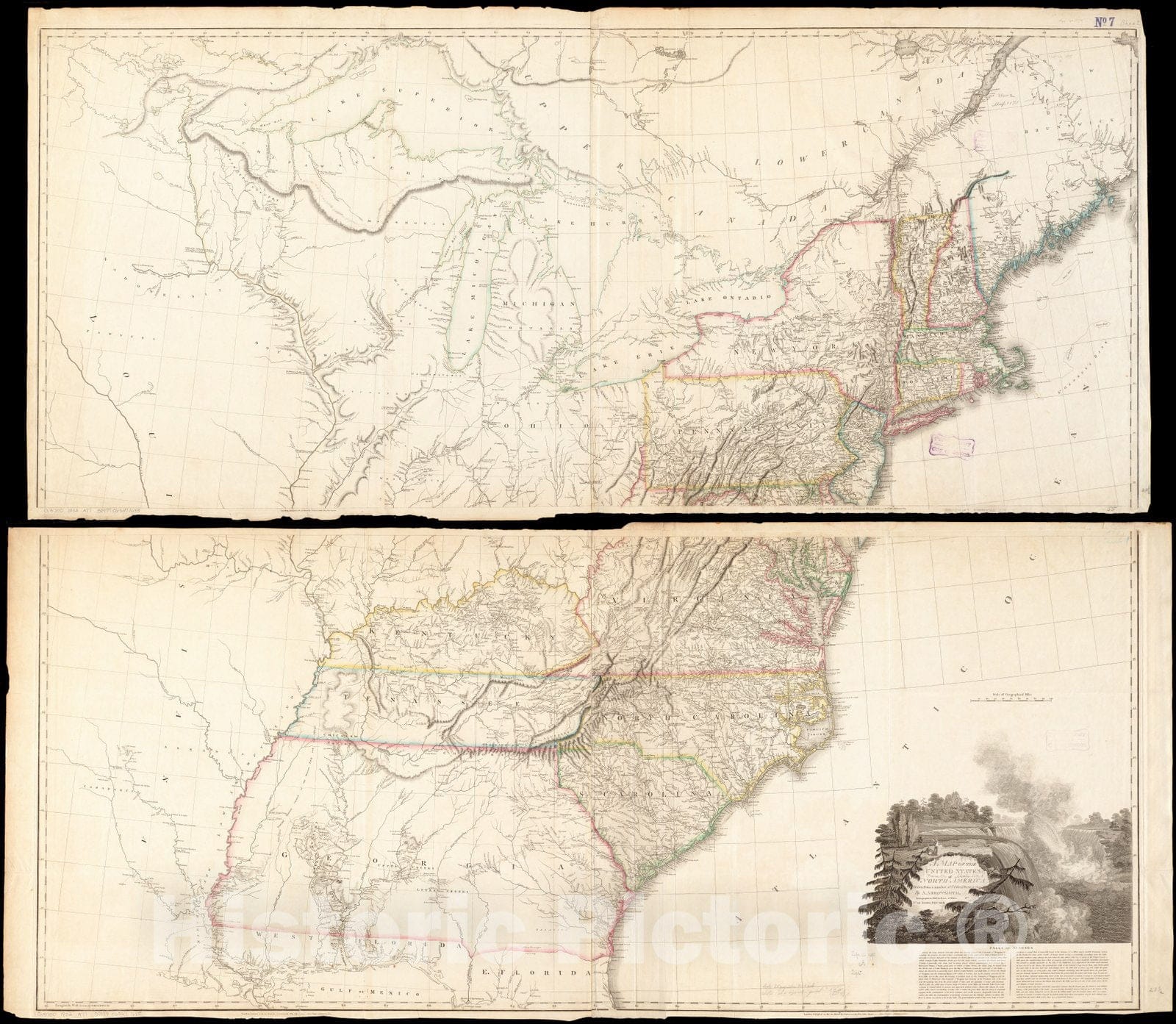 Historical Map, 1802 A map of the United States of North America : drawn from a number of critical researches, Vintage Wall Art