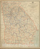 Historical Map, Post Route map of The State of Georgia Showing Post Offices with The Intermediate Distances and Mail Routes in Operation on The 1st of December, 1895, Vintage Wall Art