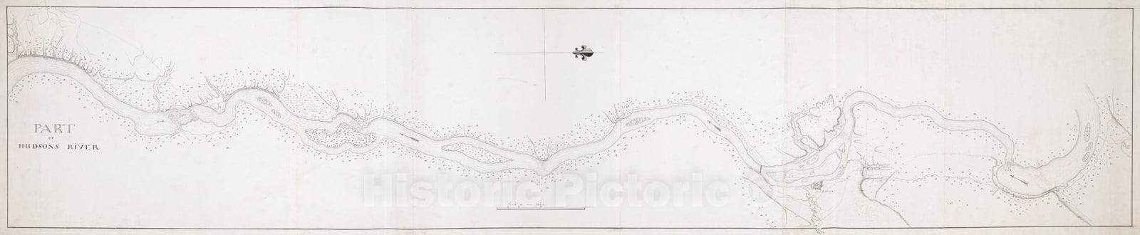 Historical Map, 1759 Part of HUDSON'S River, Vintage Wall Art