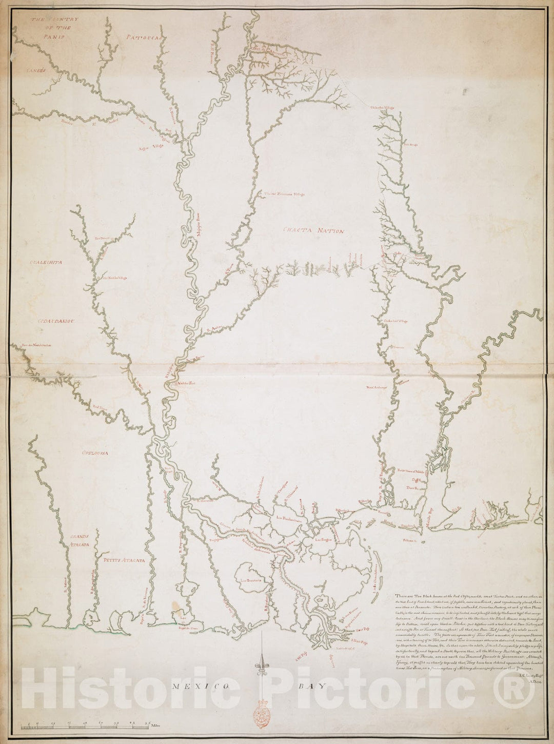 Historical Map, 1774 [Map of West Florida and the Mississippi River] : John Campbell, Vintage Wall Art