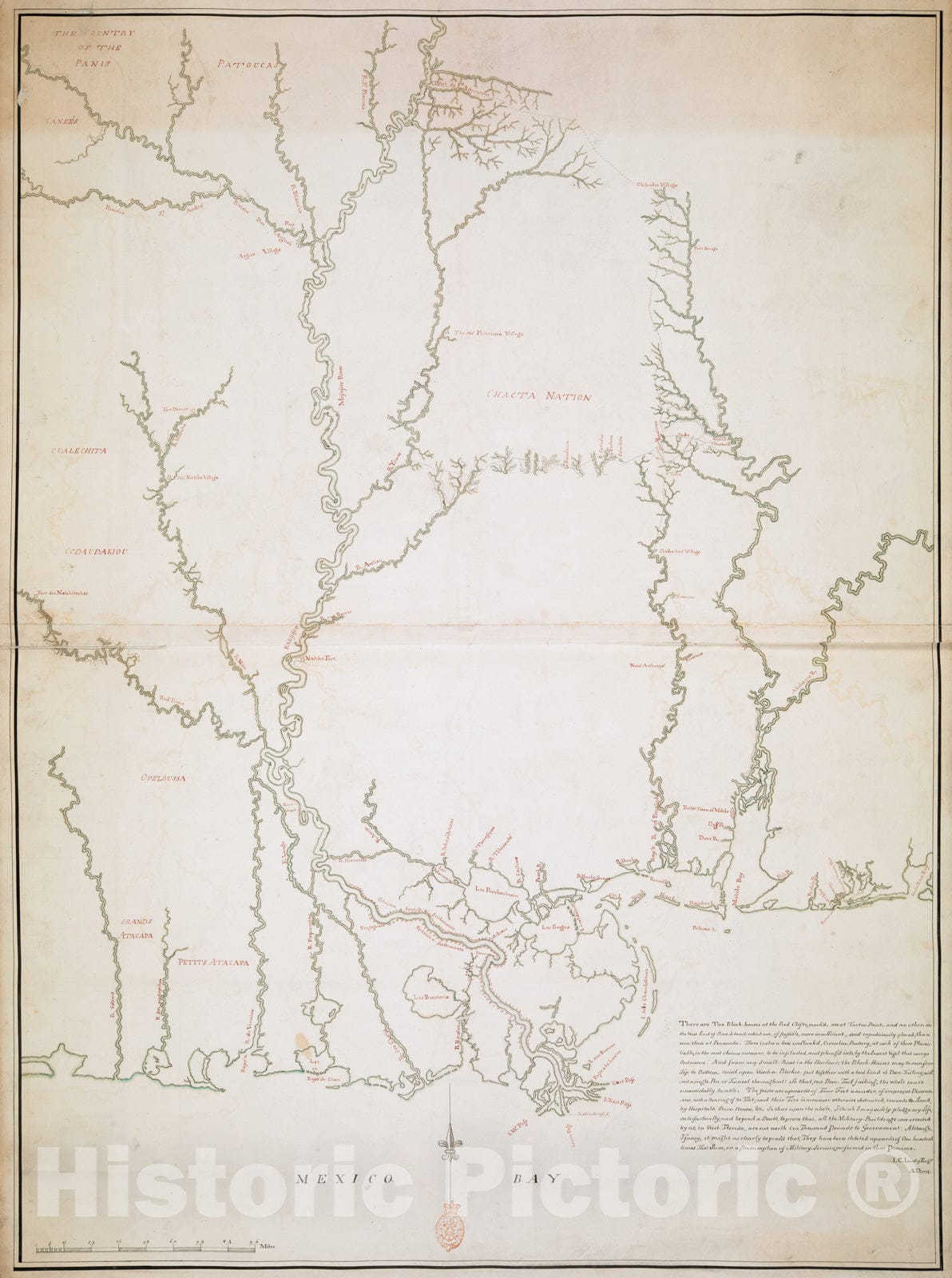 Historical Map, 1774 [Map of West Florida and the Mississippi River] : John Campbell, Vintage Wall Art