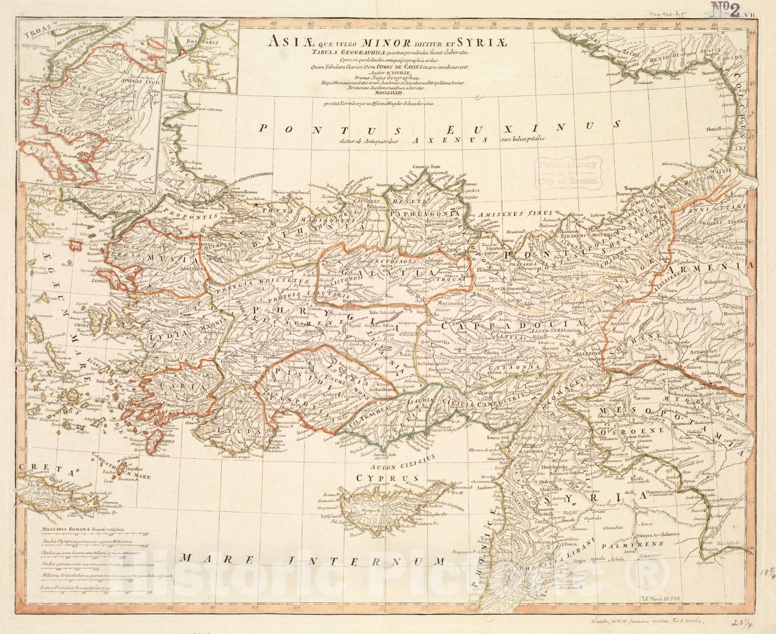 Historical Map, 1784 Asia Qua vulgo Minor dicitur et Syria Tabula geographica : Quantum per subsidia licuit elaborata, opere, si Quod aliud in antiquaIâ€š geographiaI, Vintage Wall Art