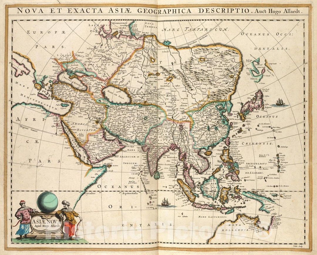 Historical Map, 1660 Asiae nova, Vintage Wall Art