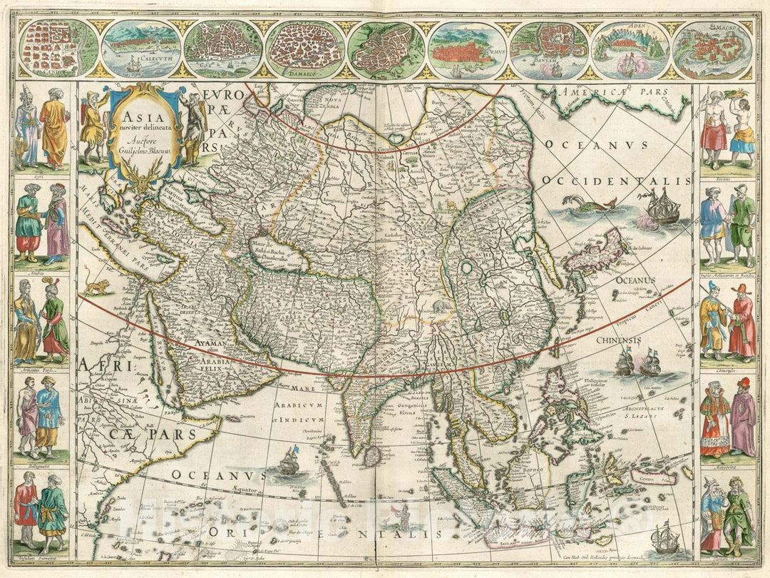 Historical Map, 1650 Asia noviter delineata, Vintage Wall Art