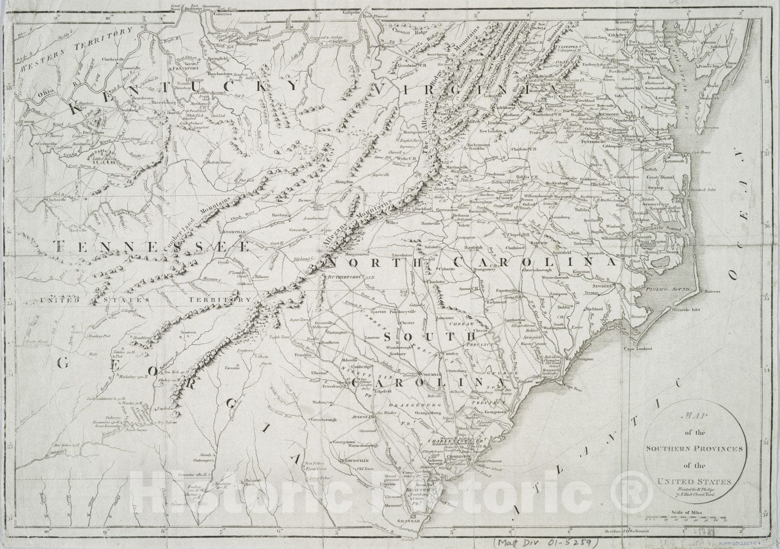 Historical Map, 1800-1899 Map of The Southern Provinces of The United States, Vintage Wall Art