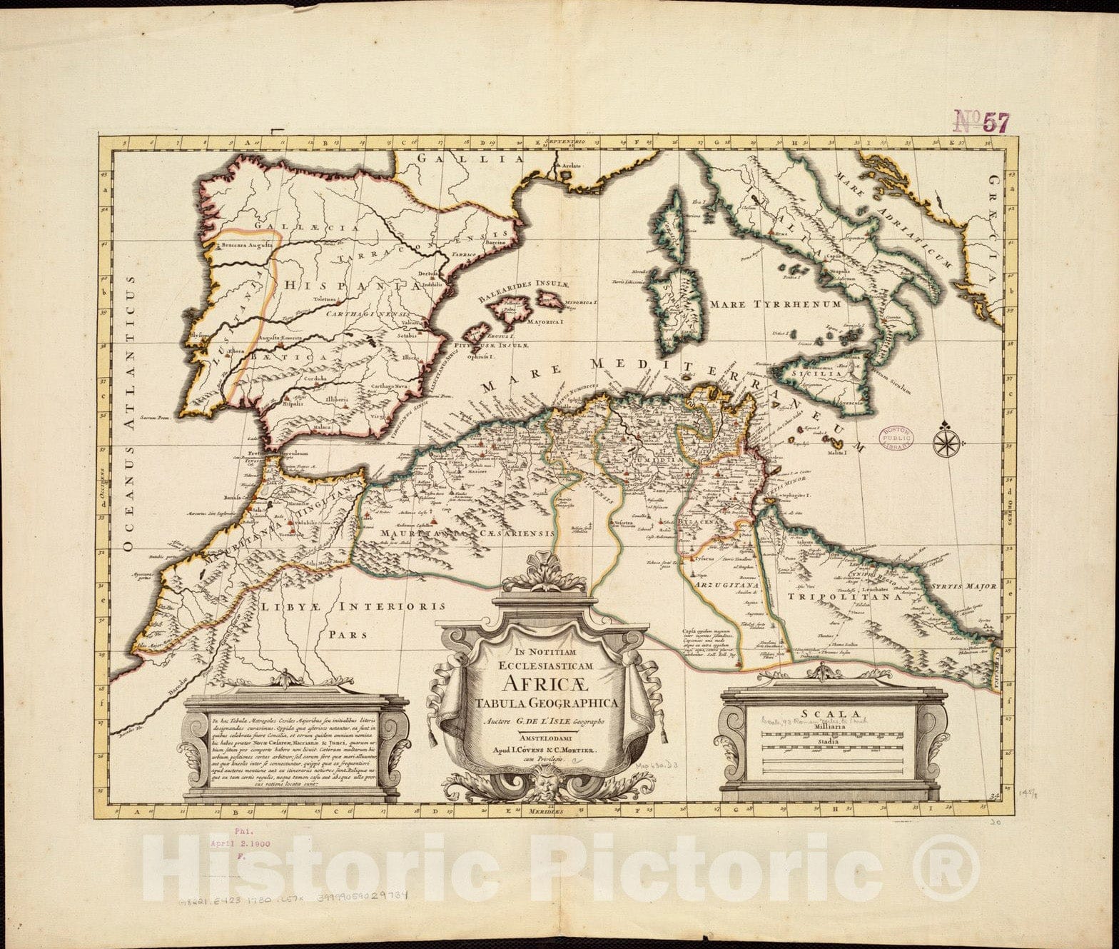 Historical Map, 1730-1742 in notitiam ecclesiasticam Africa Tabula geographica, Vintage Wall Art