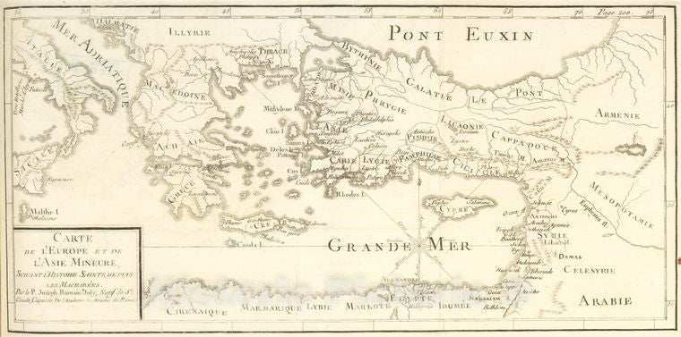 Historic 1784 Map - Carte De L'Europe Et De L'Asie Mineure, Suivant L'Histoire Sainte, Depuis Les Machabees. - Europe, Southern - Turkey - Vintage Wall Art