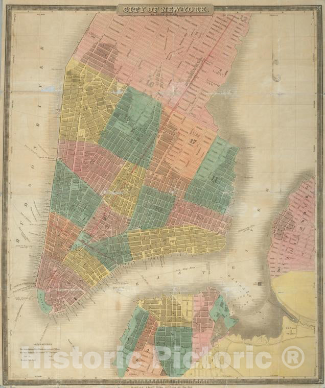 Historic 1845 Map - City Of New-York - New York (State) Maps Of New York City And State - Manhattan - Vintage Wall Art