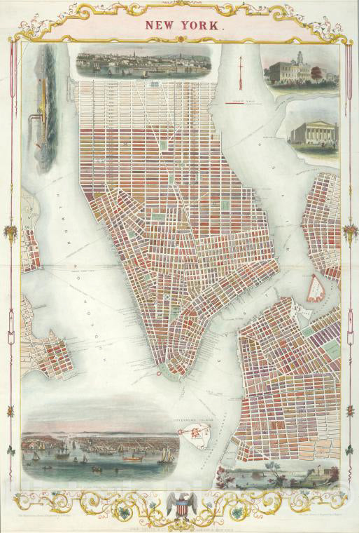 Historic 1850 Map - New York - Brooklyn (New York, N.Y.) - New York (N.Y.) Maps Of New York City And State - Manhattan - Vintage Wall Art