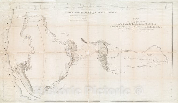 Historic Map - 1845 Map Of An Exploring Expedition To The Rocky Mountains In The Year 1842 And To Oregon & North California In The Years 1843-44 - Vintage Wall Art