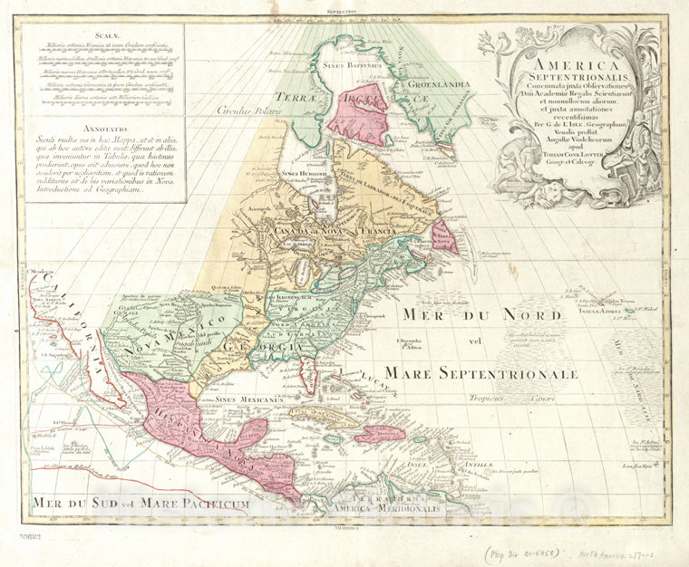 Historic 1772 Map - America Septentrionalis - North America-Maps Of North America. - Vintage Wall Art