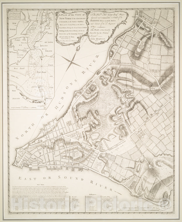 Historic Map - 1775 Manhattan (New York, N.Y.), A Plan Of The City Of New-York & Its Environs : To Greenwich, On The North Or Hudsons River, And To Crown Point - Vintage Wall Art