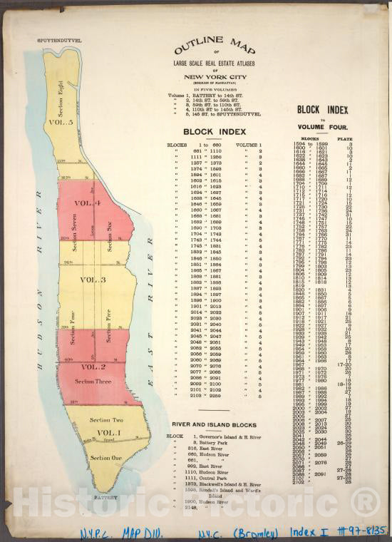 Historic 1914 Map - Outline Map Of Large Scale Real Estate Atlases Of New York City, Vintage Wall Art