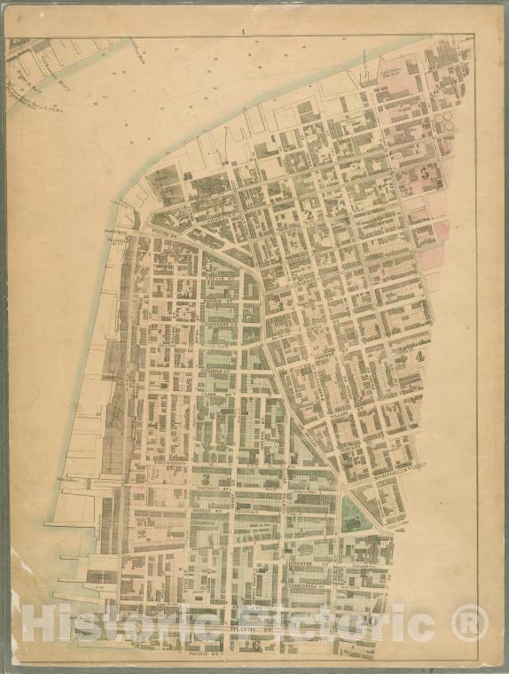 Historic 1867 Map - Sheet 1: [Bounded By Hudson Street, John Street, Gold Street, Br - Brooklyn (New York, N.Y.) Atlases Of New York City - Vintage Wall Art