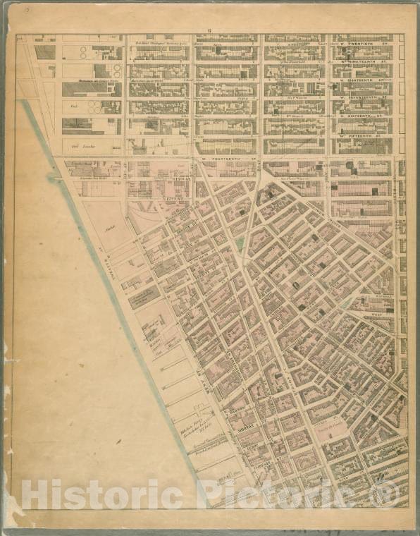 Historic 1867 Map - Sheet 6: [Bounded By W. Twentieth Street, Sixth Avenue, Carmine - Atlases Of New York City - Vintage Wall Art