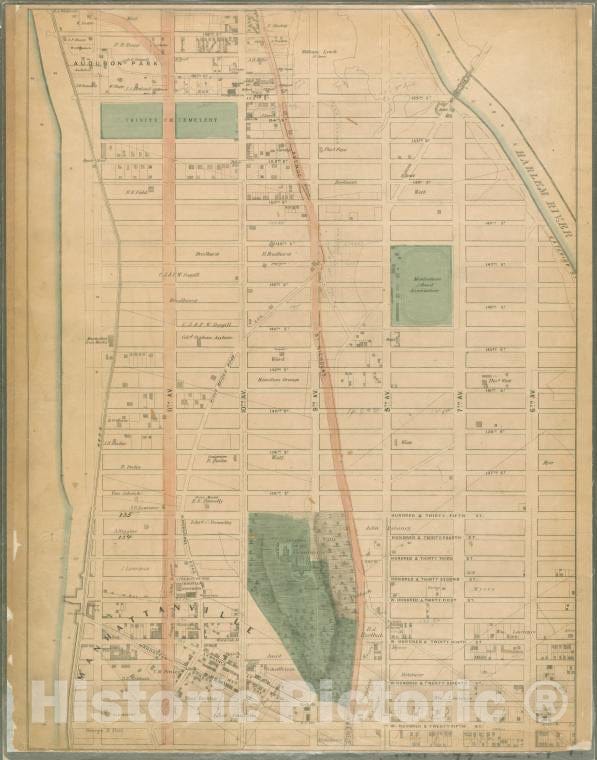 Historic 1867 Map - Sheet 17: [Bounded By 158Th Street, 10Th Avenue, 155Th Street, 8 - Atlases Of New York City - Vintage Wall Art