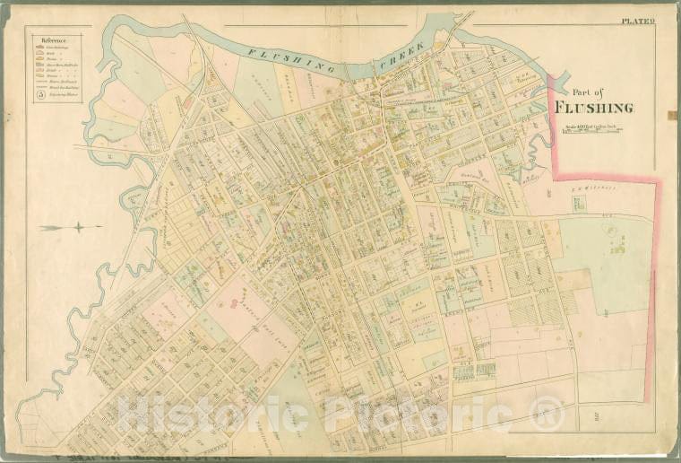 Historic Map - 1891 Queens County, New York (N.Y.) Plate 9: Lawrence, Bayside, Congress, Myrtle, Whitestone, Bayside, Murray, Sanford, Parsons, Laburnum Ave, Bowne - Vintage Wall Art