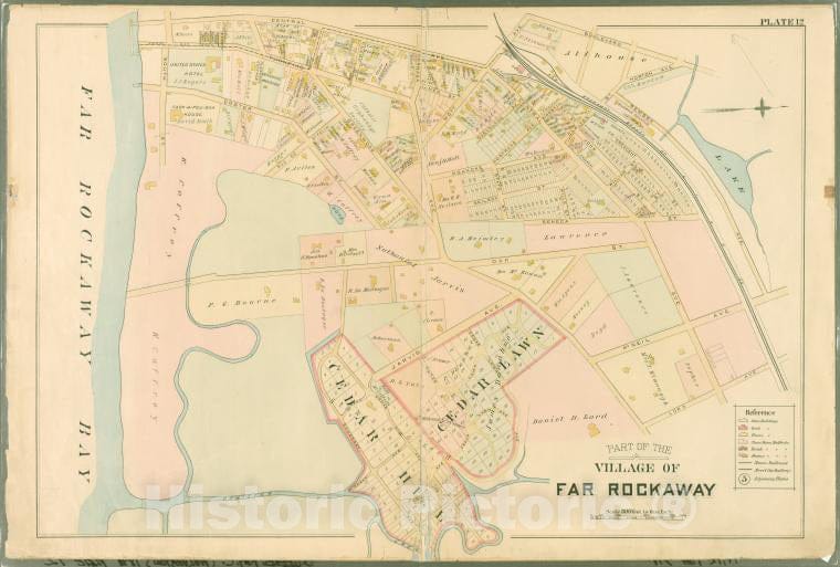 Historic Map - 1891 Queens County, New York (N.Y.) Horton, Remsen, Mc Neil, Central, Lord, Greenwood, Jarvis, Cedar Hill, Fenwick, Somerset, Cedar Hill, Vintage Wall Art