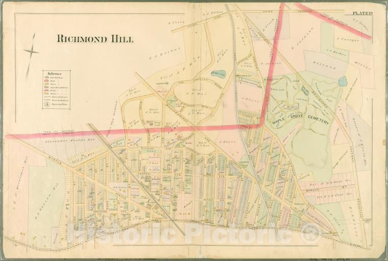 Historic Map - 1891 Queens County, New York (N.Y.) Union, Hoffman, Brooklyn Jamaica Plank, Welling, Myrtle, Division, Oak, Williamsburgh And Jamaica Turnpike - Vintage Wall Art