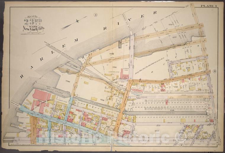 Historic 1887 Map - Plate 3: [Bounded By River Ave,(Harlem River), E. 144Th St, Mo - Vintage Wall Art