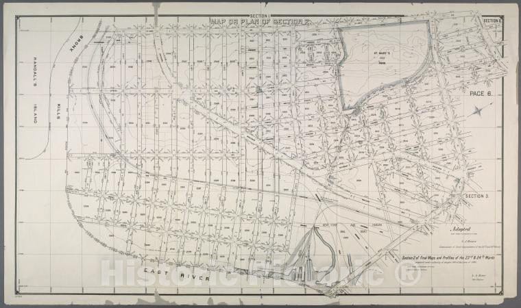 Historic 1892 Map - Section 1: Map Or Plan Of Section 2.[Bounded By St. Ann'S Avenue - Bronx (New York, N.Y.) Atlases Of New York City - Vintage Wall Art