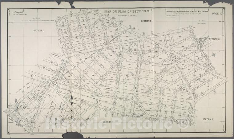 Historic 1892 Map - Map Or Plan Of Section 3. [Bounded By Robbins Avenue, Westcheste - Bronx (New York, N.Y.) Atlases Of New York City - Vintage Wall Art