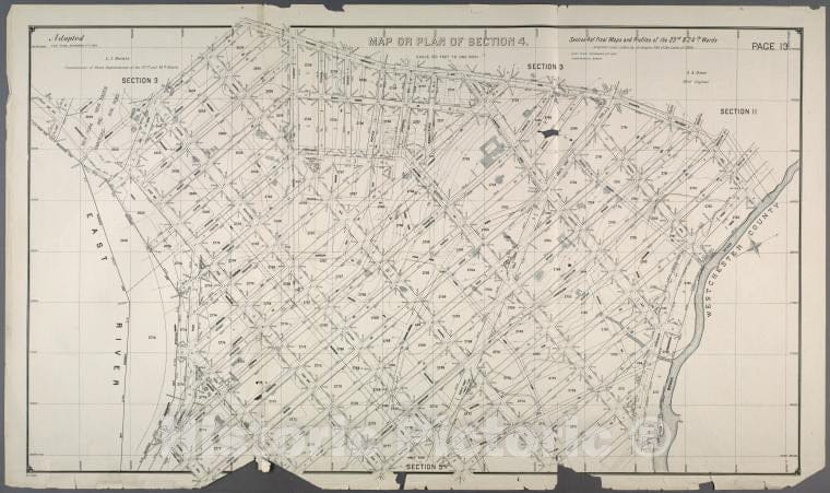 Historic 1892 Map - Map Or Plan Of Section 4. [Bounded By Poillon Street, Mohawk Ave - Bronx (New York, N.Y.) Atlases Of New York City - Vintage Wall Art