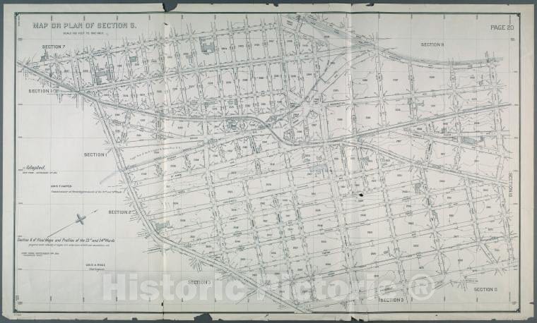 Historic Map - 1892 Bronx (New York, N.Y.), Or Plan Of Section 6. [Courtlandt Ave, New York And Harlem Railroad, E. 168Th Street, Prospect Ave And Westchester Ave. - Vintage Wall Art