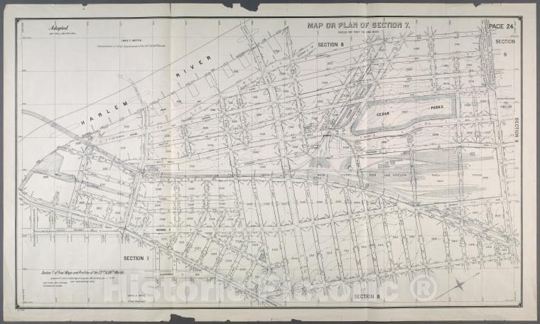 Historic 1892 Map - Map Or Plan Of Section 7. [Bounded By (Harlem River) Exterior St - Bronx (New York, N.Y.) Atlases Of New York City - Vintage Wall Art