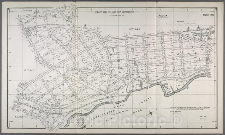 Historic 1892 Map - Map Or Plan Of Section 11. [Bounded By Mohawk Avenue, Southern B - Bronx (New York, N.Y.) Atlases Of New York City - Vintage Wall Art