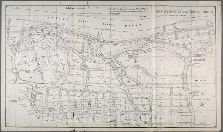 Historic Map - 1892 Bronx (New York, N.Y.), Map Or Plan Of Section 16. [Burnside Ave, Jerome Ave, E. 184Th Street, Walton Ave, Morris Ave And Kingsbridge Road.] - Vintage Wall Art